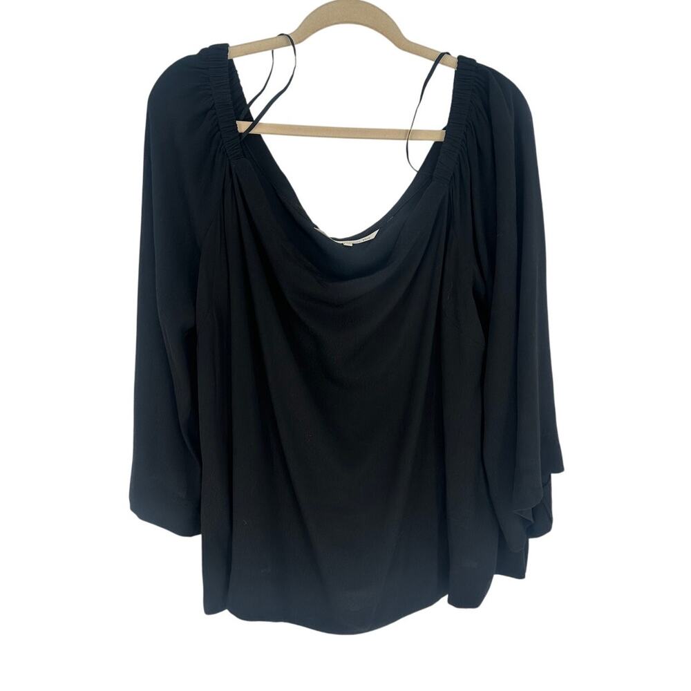 Rachel Rachel Roy Black Off The Shoulder Blouse 2X Plus Size Coastal Grandma Top
